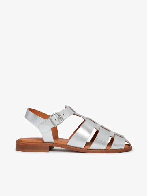 Women G.H.BASS Amelia Fisherman Sandal Metallic Leather
