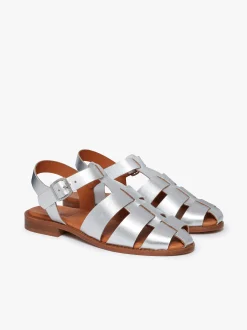 Women G.H.BASS Amelia Fisherman Sandal Metallic Leather