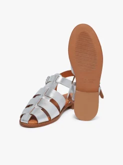 Women G.H.BASS Amelia Fisherman Sandal Metallic Leather