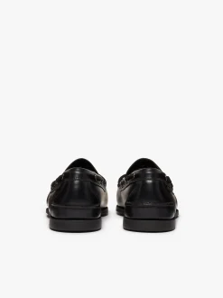 G.H.BASS Camp Moc Decker Shoes Black Pull up leather
