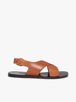 Women G.H.BASS Cross Strap Sandals Leather