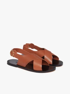 Women G.H.BASS Cross Strap Sandals Leather