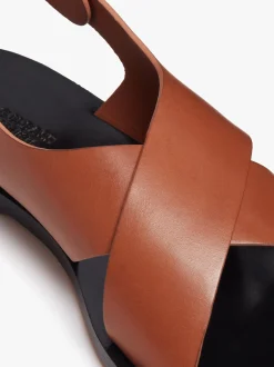 Women G.H.BASS Cross Strap Sandals Leather