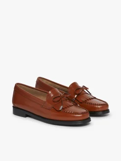 Women G.H.BASS Easy Weejuns Esther Bow Loafers Leather