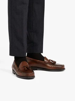G.H.BASS Easy Weejuns Larkin Tassel Loafers Brown Leather