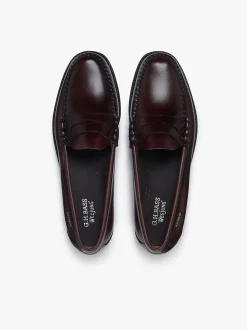 G.H.BASS Easy Weejuns Larson Flag Penny Loafers leather