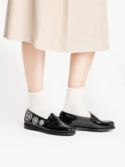 Women G.H.BASS Easy Weejuns Penny Flora Loafers Patent Leather