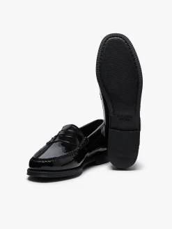 Women G.H.BASS Easy Weejuns Penny Flora Loafers Patent Leather