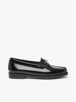 Women G.H.BASS Easy Weejuns Penny Lianna Horsebit Loafers Black Patent Leather