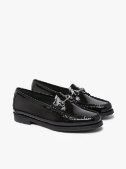 Women G.H.BASS Easy Weejuns Penny Lianna Horsebit Loafers Black Patent Leather