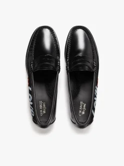 Women G.H.BASS Easy Weejuns Penny Love Note Loafers Leather