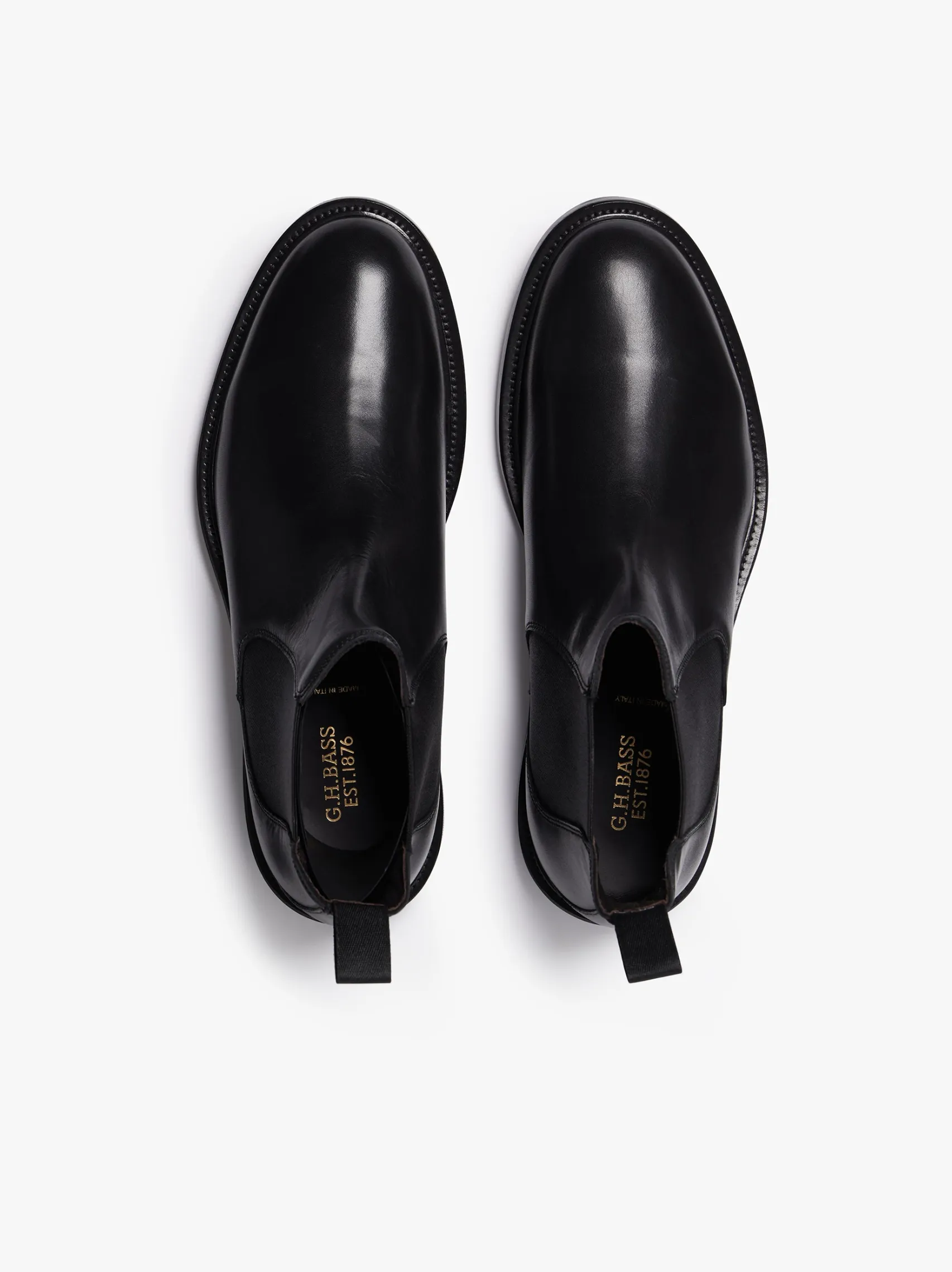 G.H.BASS Harrison Heritage Chelsea Boots Black Leather