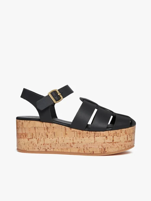 Women G.H.BASS Helena Platform Sandals Leather