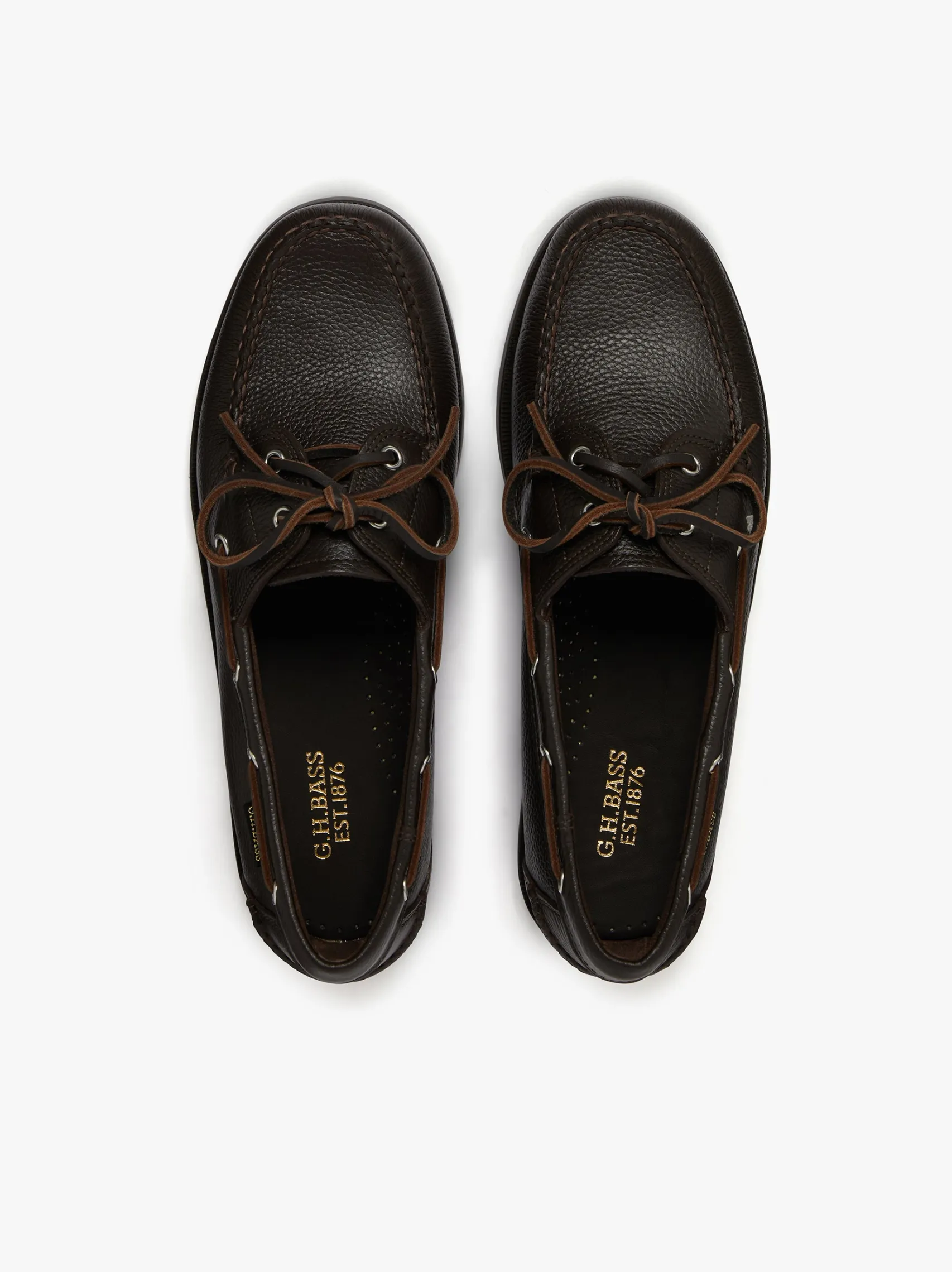 G.H.BASS Jetty II 2 Eye Boat Shoes Tumbled Leather