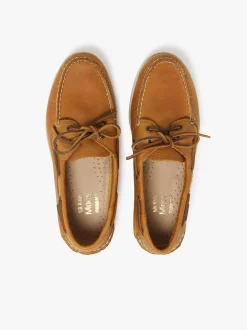 G.H.BASS Jetty III 2 Eye Boat Shoes Textured Leather