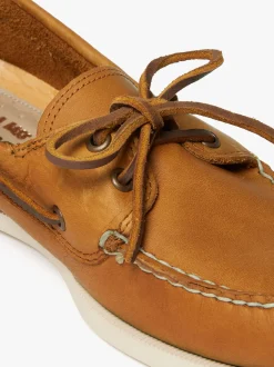 G.H.BASS Jetty III 2 Eye Boat Shoes Textured Leather