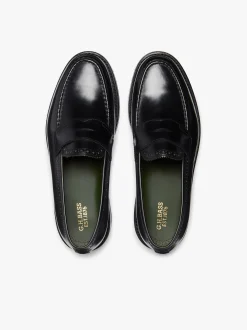 G.H.BASS Monogram Loafers Leather