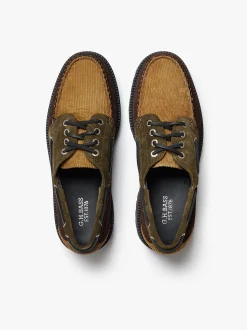 G.H.BASS Ranger Camp Moc Dark Brown and Tan Corduroy