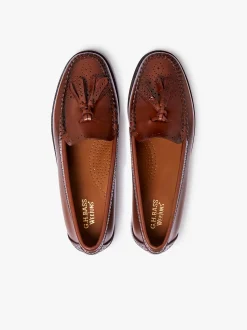 Women G.H.BASS Weejuns Estelle Brogue Tassel Loafers Leather
