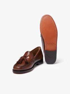 Women G.H.BASS Weejuns Estelle Brogue Tassel Loafers Leather