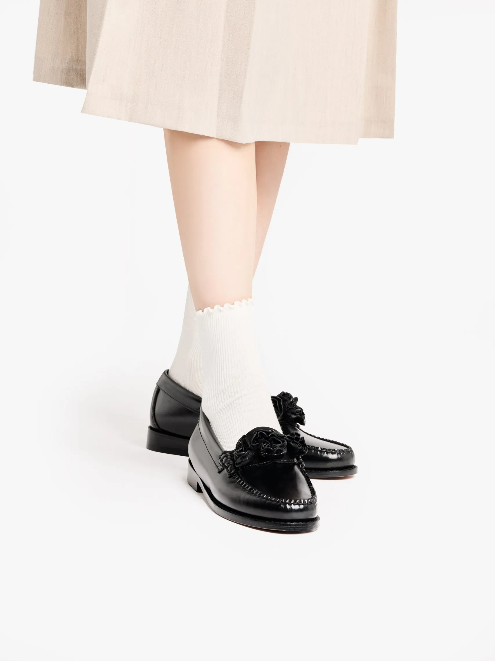 Women G.H.BASS Weejuns Flora Penny Loafers Black Leather