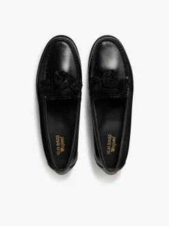 Women G.H.BASS Weejuns Flora Penny Loafers Black Leather