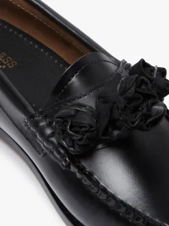 Women G.H.BASS Weejuns Flora Penny Loafers Black Leather