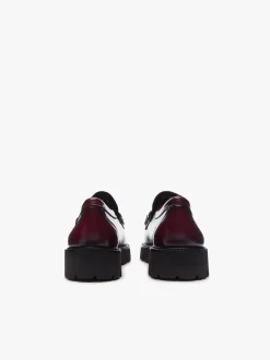 Women G.H.BASS Weejuns Grace Super Lug Penny Loafers Leather