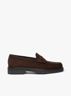 G.H.BASS Weejuns Larson Lug Penny Loafers suede