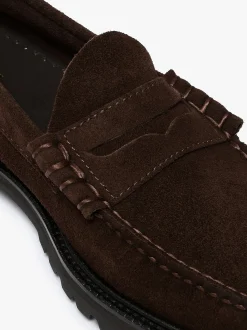G.H.BASS Weejuns Larson Lug Penny Loafers suede
