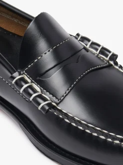 G.H.BASS Weejuns Larson Penny Loafers Contrast Stitch Leather