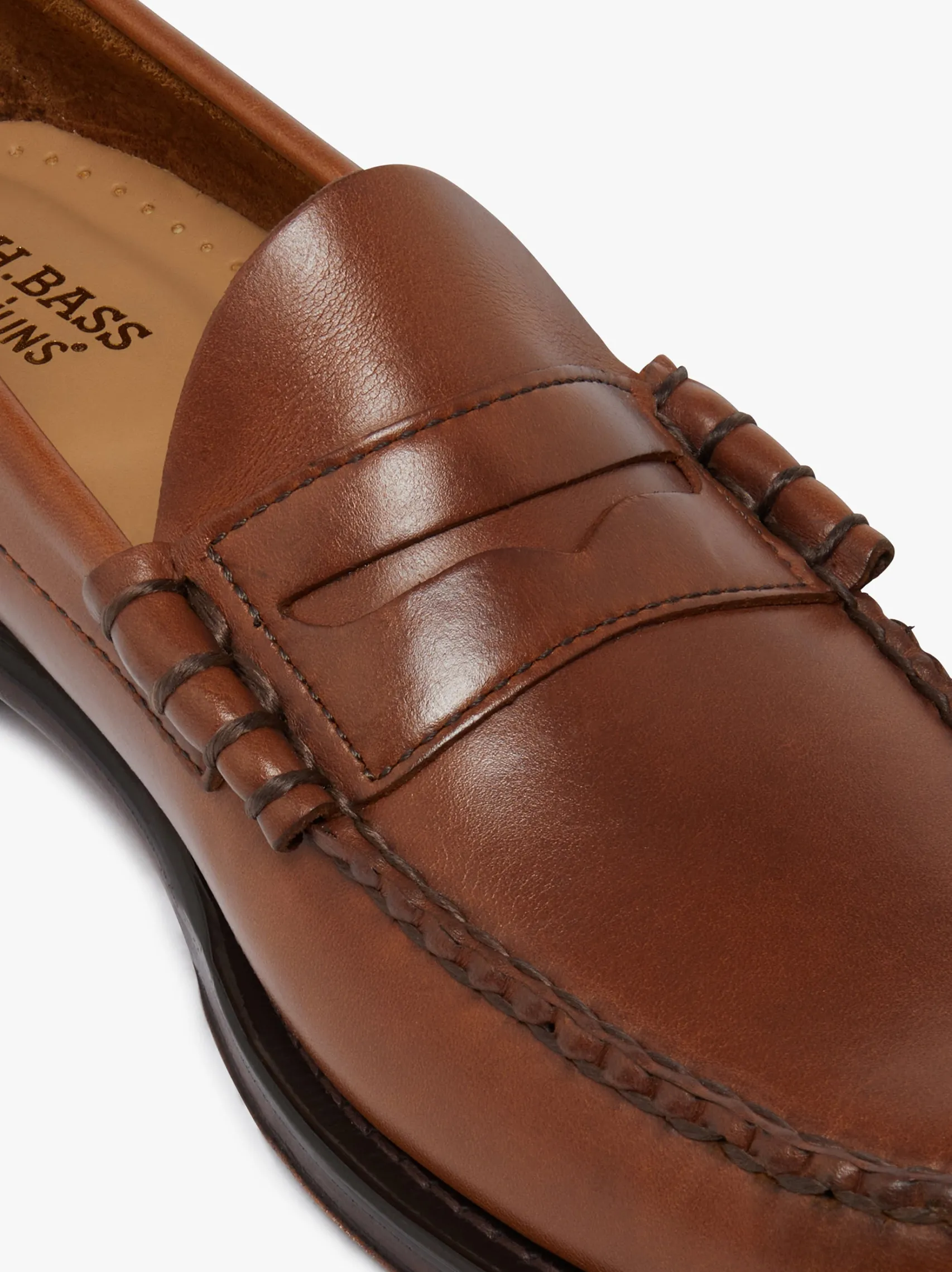 G.H.BASS Weejuns Larson Penny Loafers Tan pull up leather