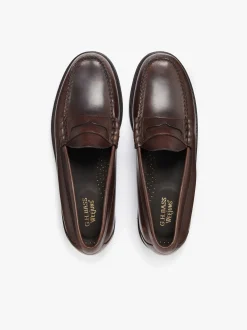 G.H.BASS Weejuns Larson Penny Loafers Chocolate Pull Up Leather