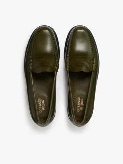 G.H.BASS Weejuns Larson Penny Loafers green leather