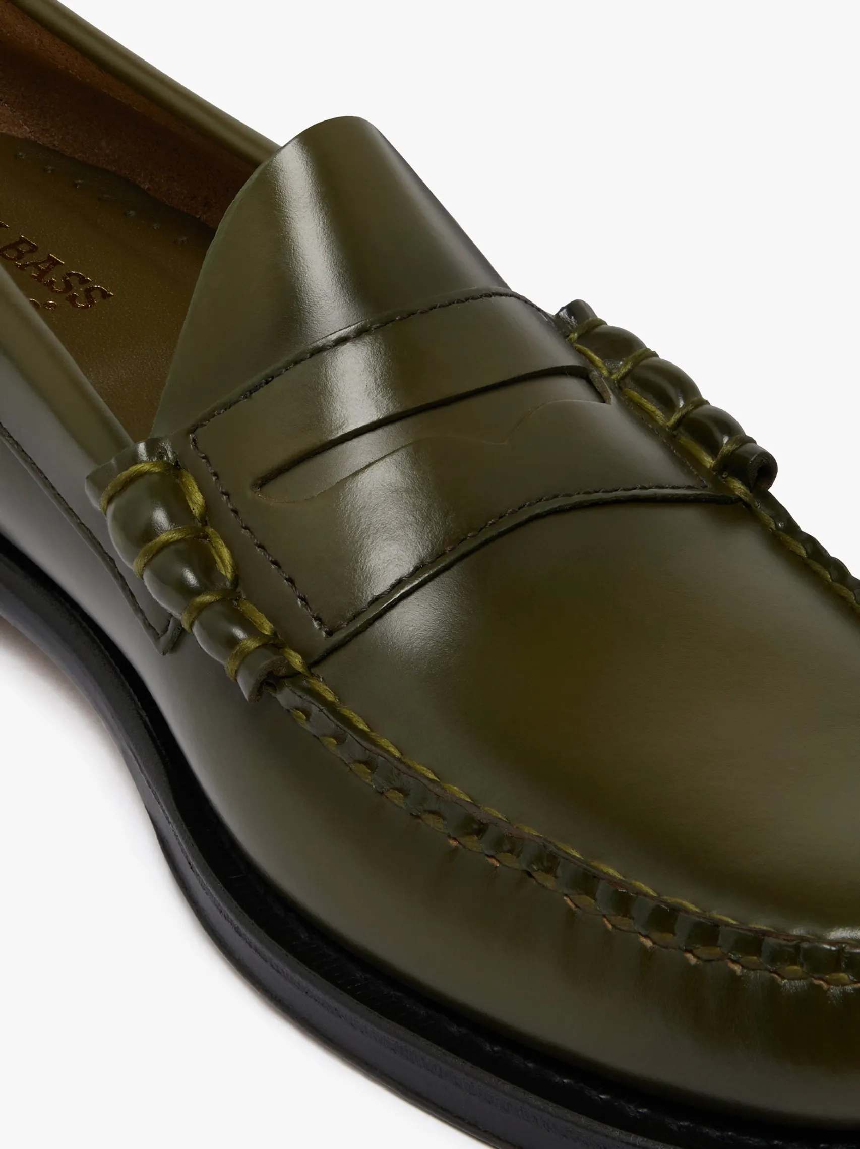 G.H.BASS Weejuns Larson Penny Loafers green leather
