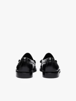 G.H.BASS Weejuns Larson Weave Loafers Black Leather