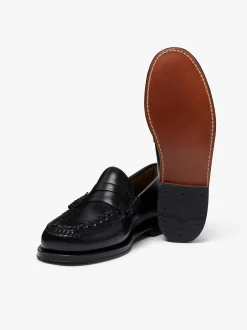G.H.BASS Weejuns Larson Weave Loafers Black Leather