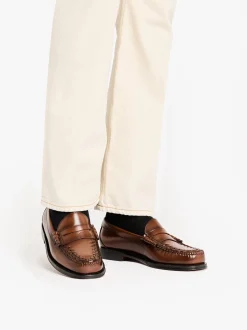 G.H.BASS Weejuns Larson Weave Loafers leather
