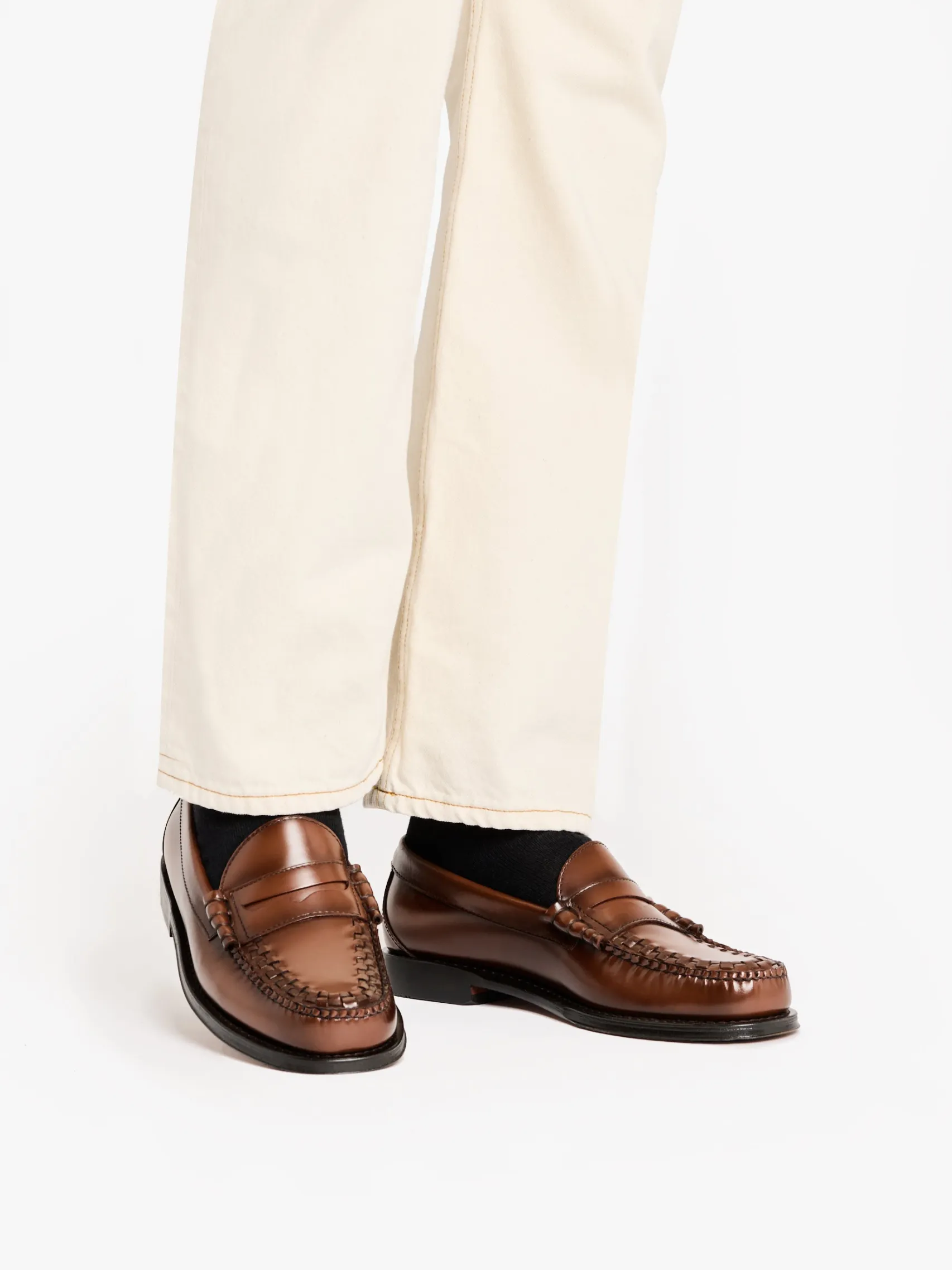 G.H.BASS Weejuns Larson Weave Loafers leather