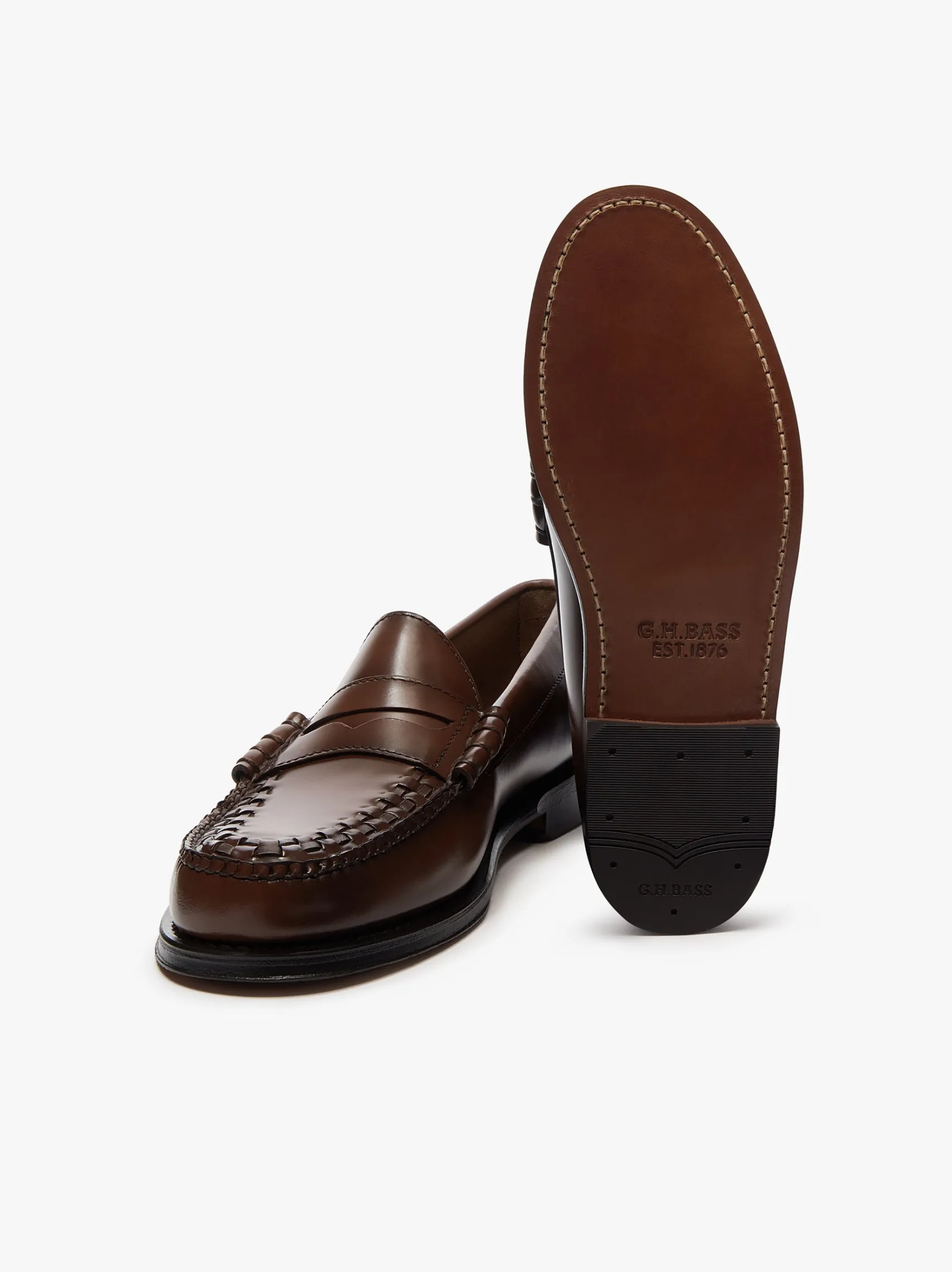 G.H.BASS Weejuns Larson Weave Loafers leather