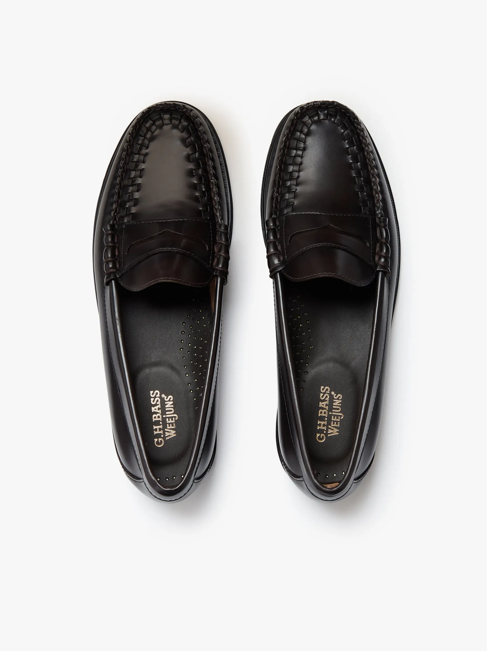 G.H.BASS Weejuns Larson Weave Loafers leather