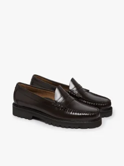 G.H.BASS Weejuns Lug Larson Penny Loafers leather with lug sole