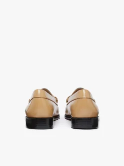 Women G.H.BASS Weejuns Penny Loafers Beige and white soft leather