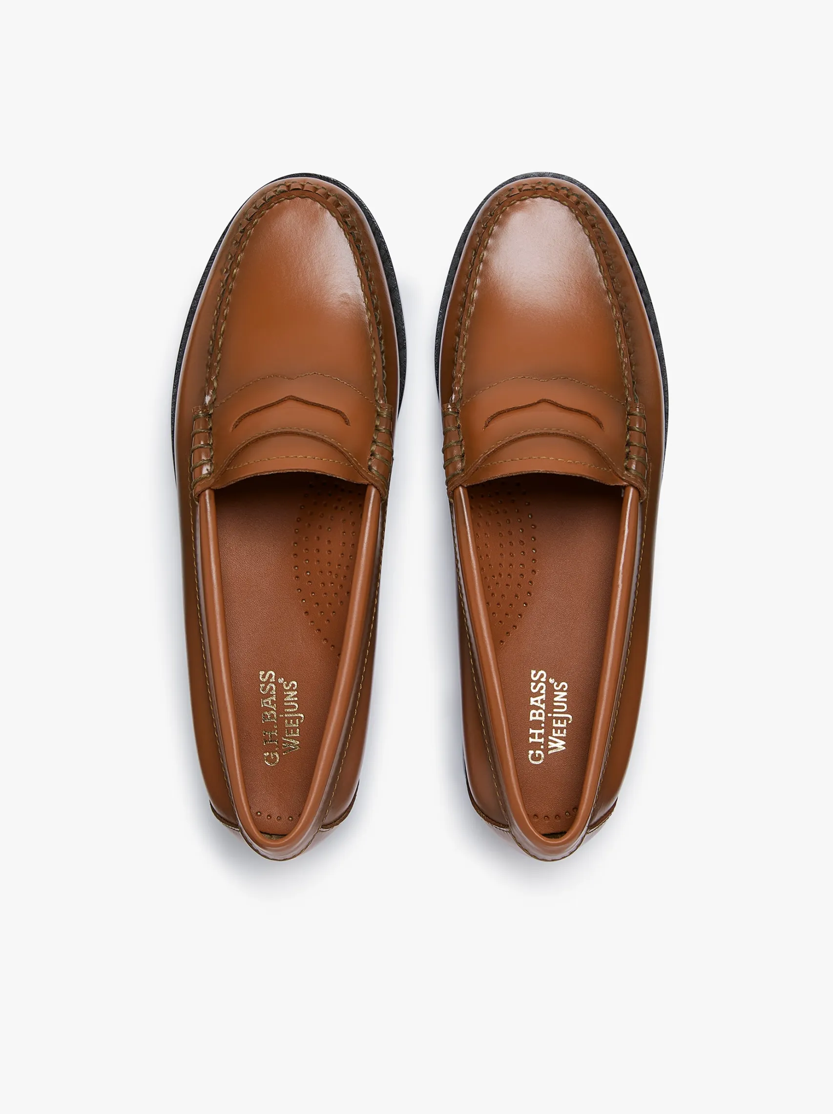 Women G.H.BASS Weejuns Penny Loafers Bombay Brown Leather