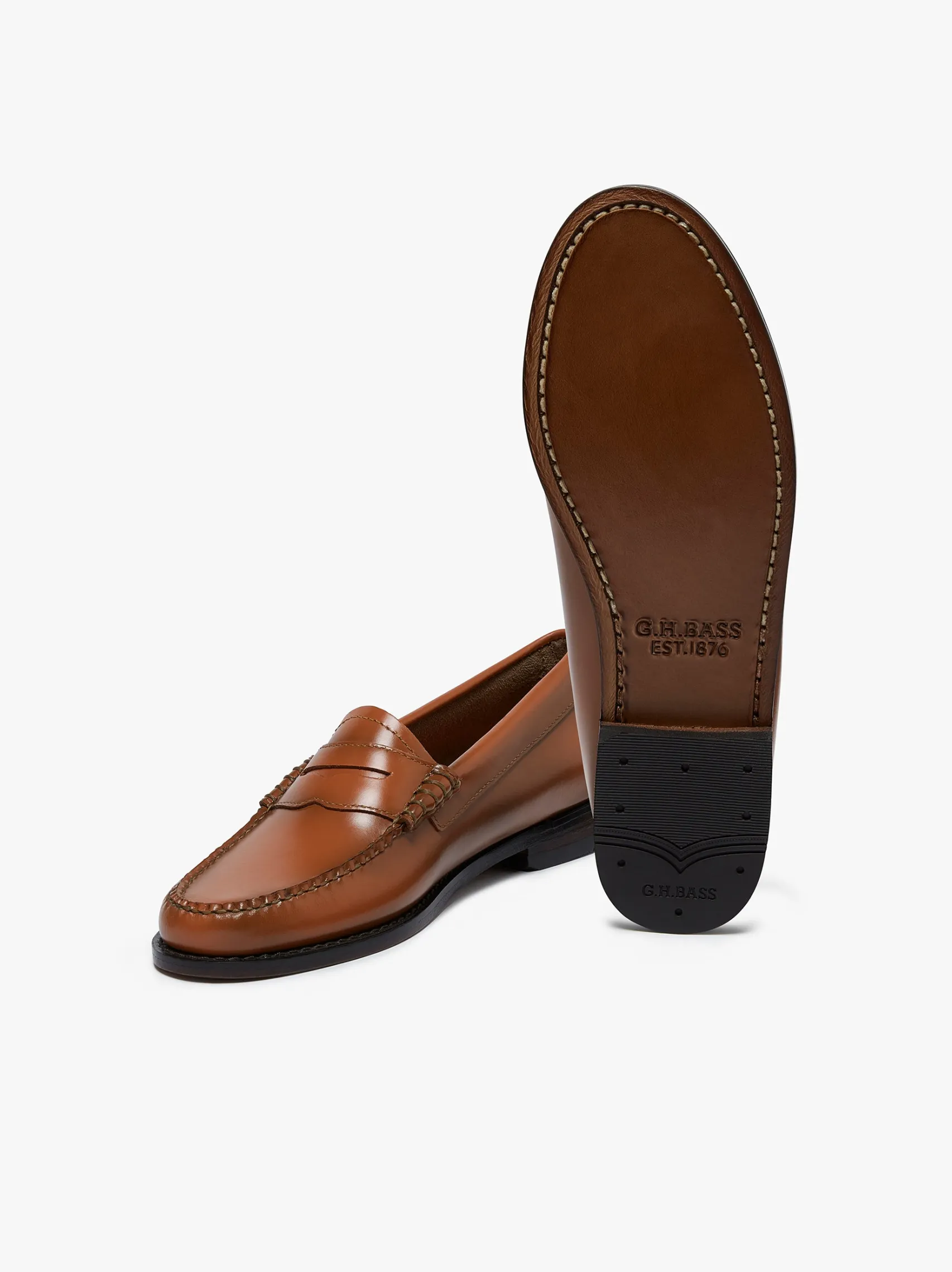 Women G.H.BASS Weejuns Penny Loafers Bombay Brown Leather