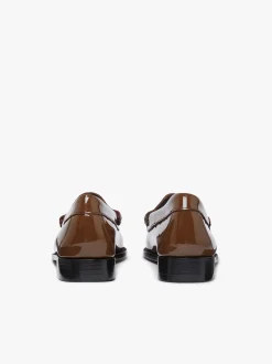 Women G.H.BASS Weejuns Penny Loafers Dark Brown Patent Leather