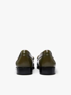Women G.H.BASS Weejuns Penny Loafers green leather