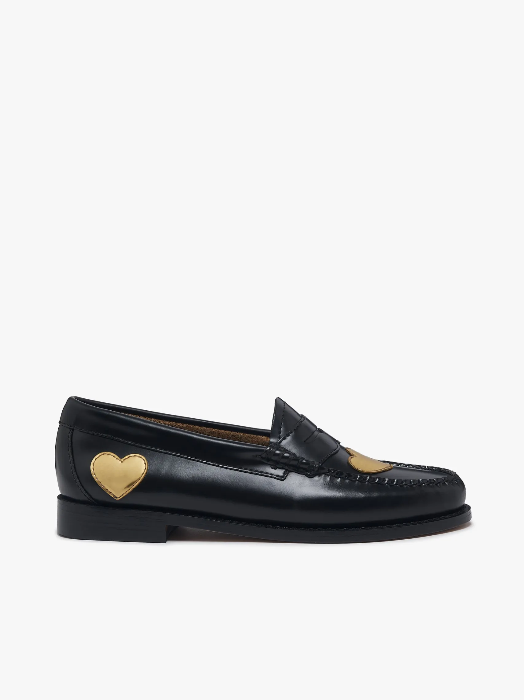 Women G.H.BASS Weejuns Penny Love Loafers Black Leather