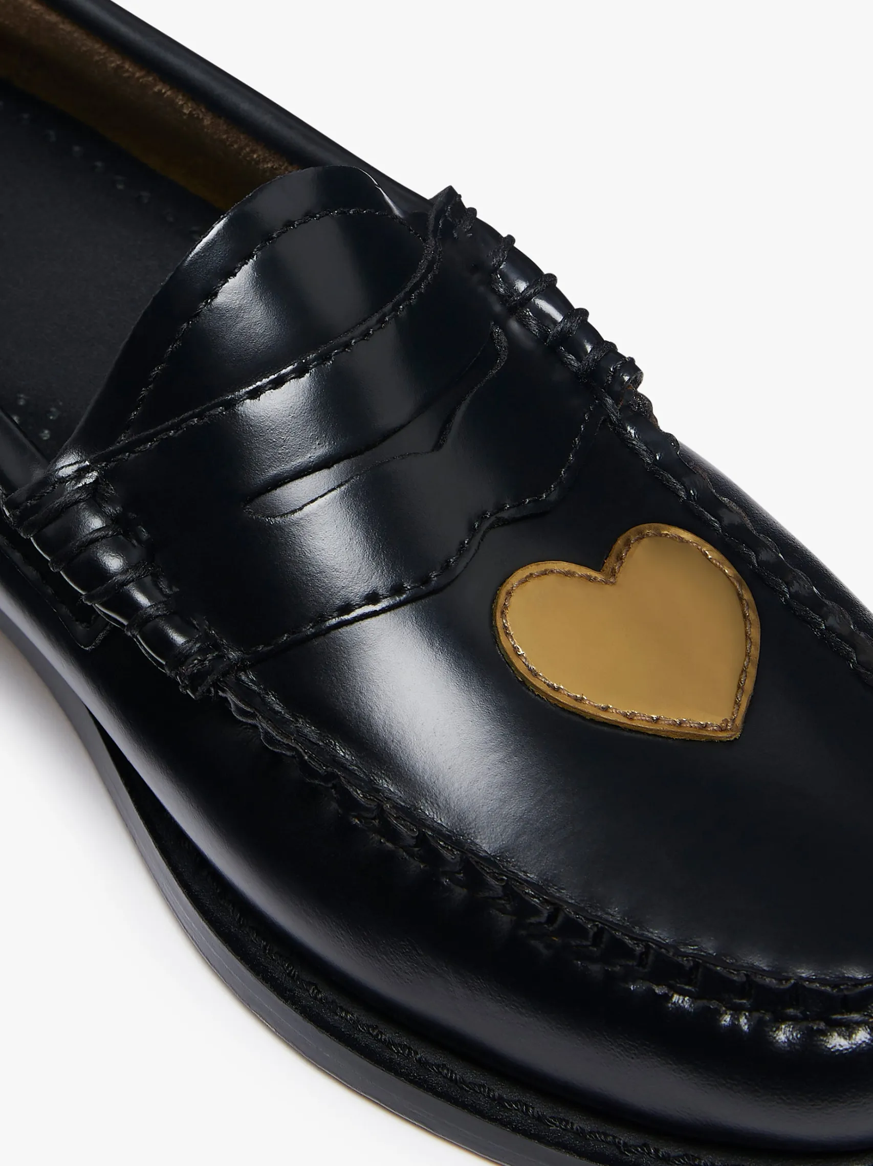 Women G.H.BASS Weejuns Penny Love Loafers Black Leather