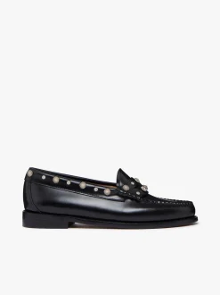 Women G.H.BASS Weejuns Penny Stud Loafers Leather